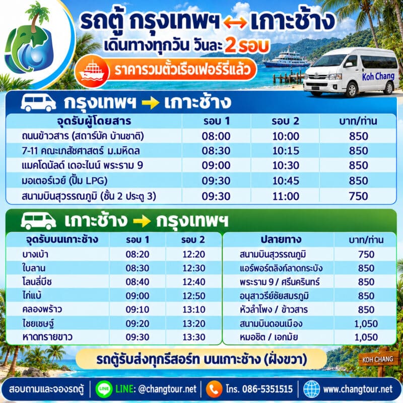 รถตู้กรุงเทพฯเกาะช้าง
